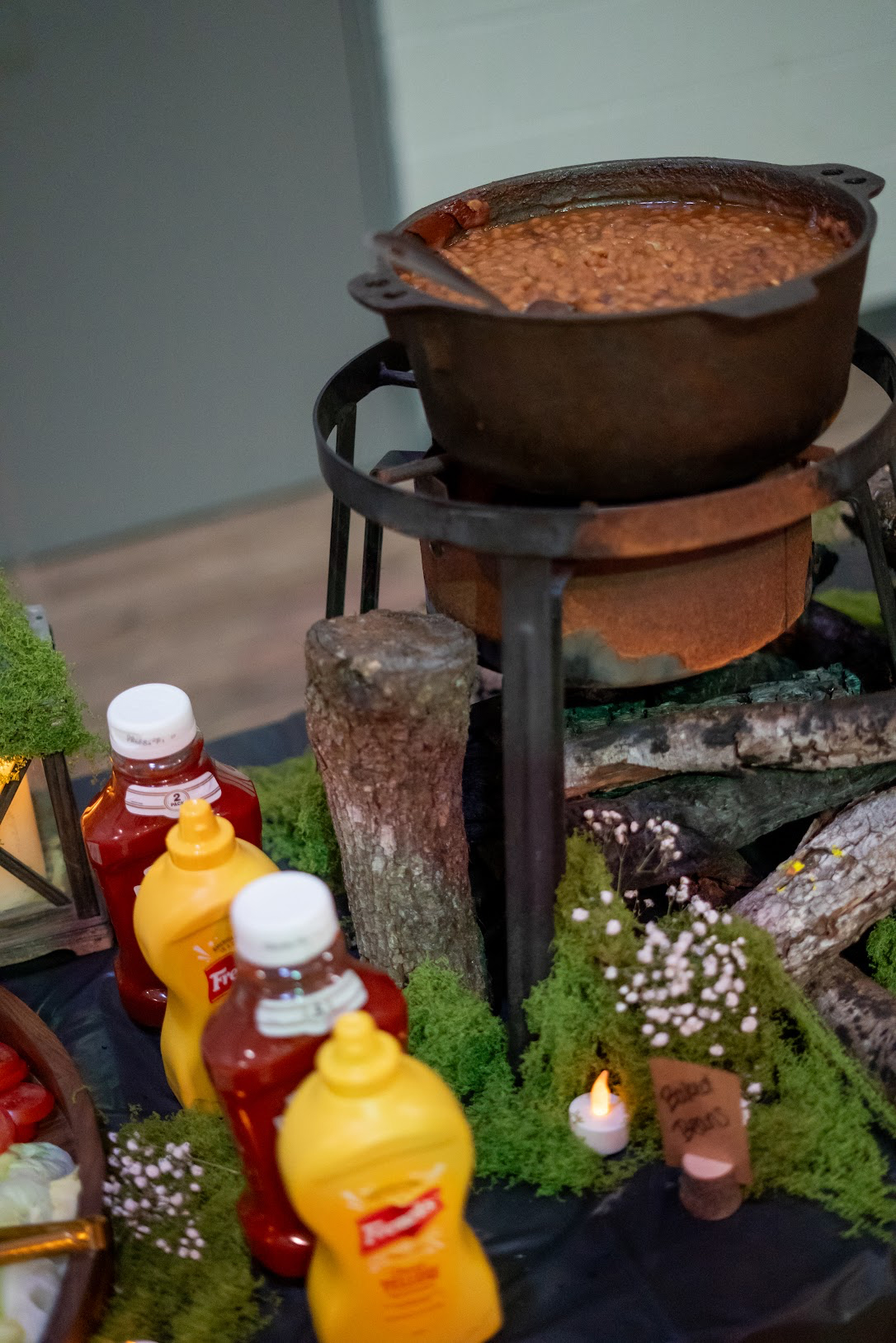 Baby shower outdoor camping catering setup by Tony + Co Catering Jacksonville - wilderness party 33